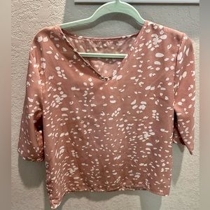 Mauve Pattern Short Sleeve Top